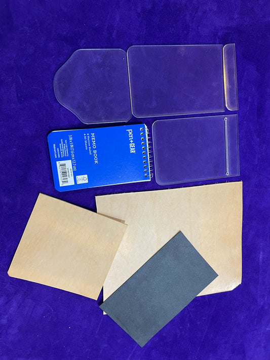 Refillable Memo Pad Leather Kit + template