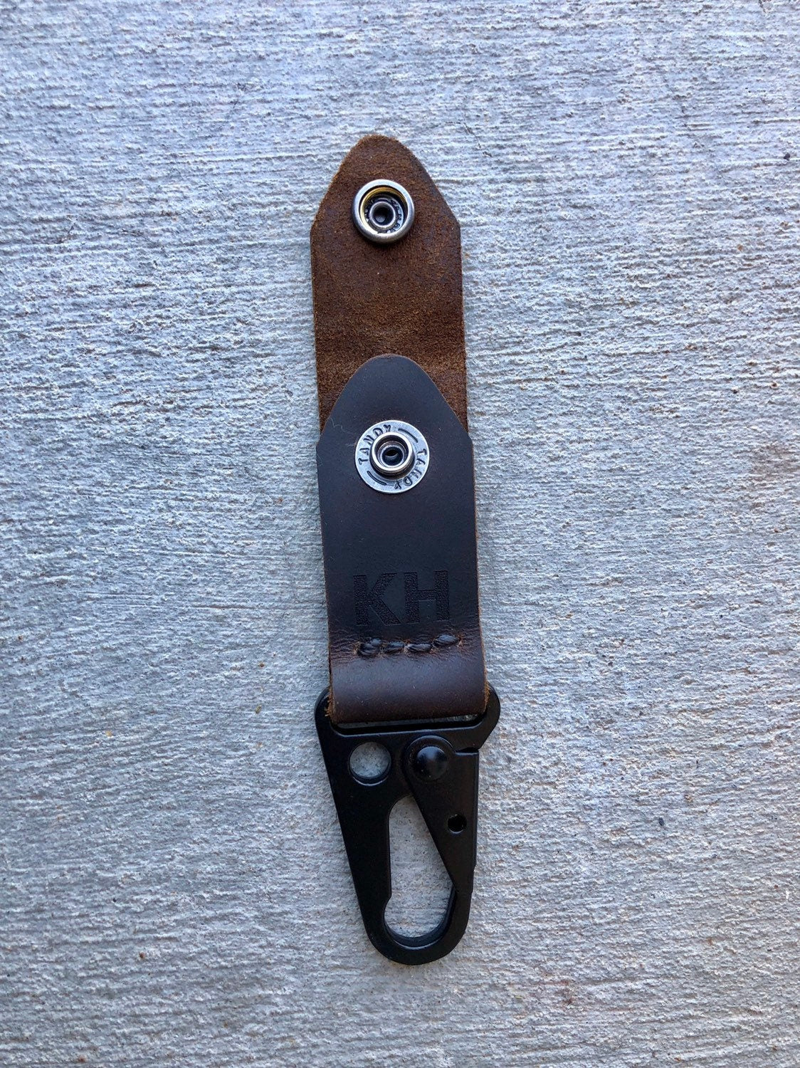 Personalized leather belt key clip