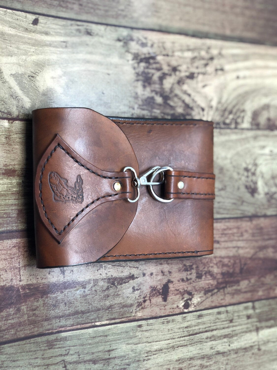 Custom leather belt pouch