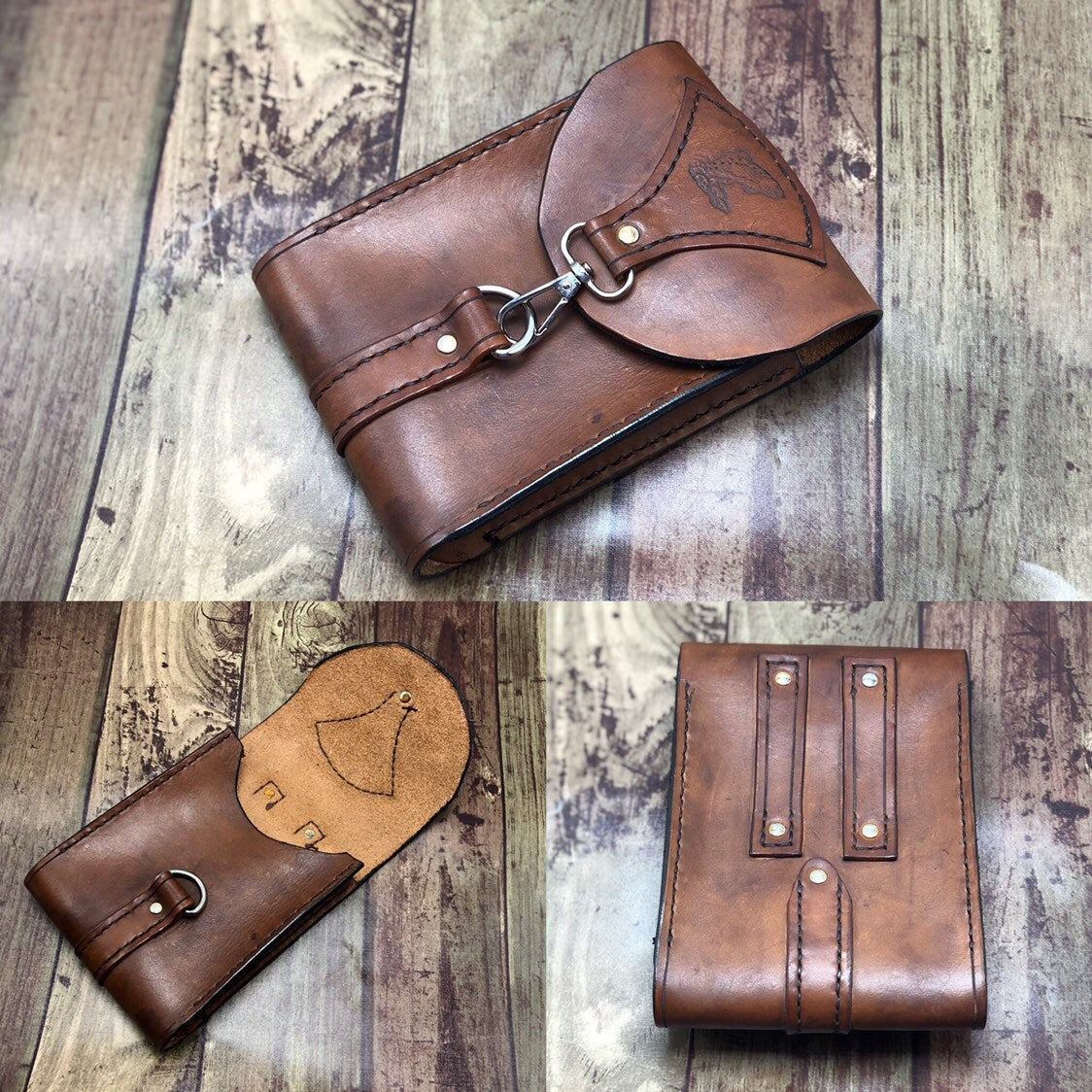 Custom leather belt pouch